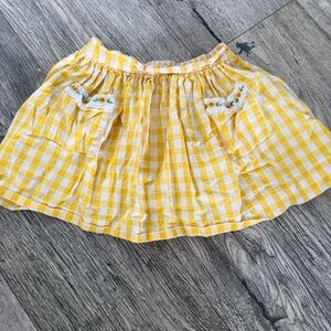 Vintage yellow Jacadi gingham toddler skirt 2T